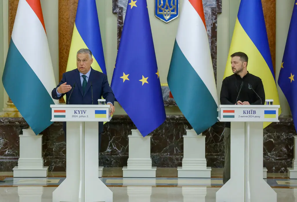 Пан Орбан зустрівся з президентом України Володимиром Зеленським у Києві на початку цього тижня.
